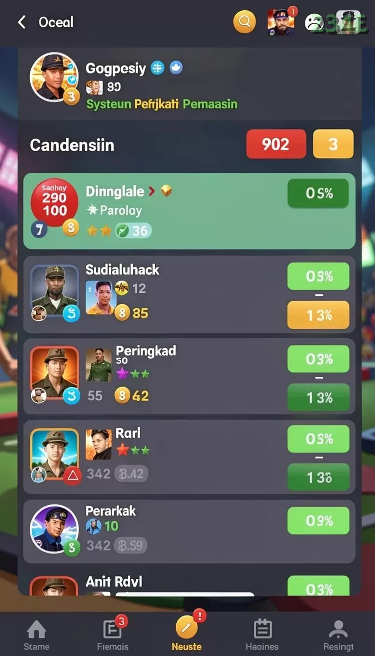 Cuplikan layar LOGAM777 — menu navigasi