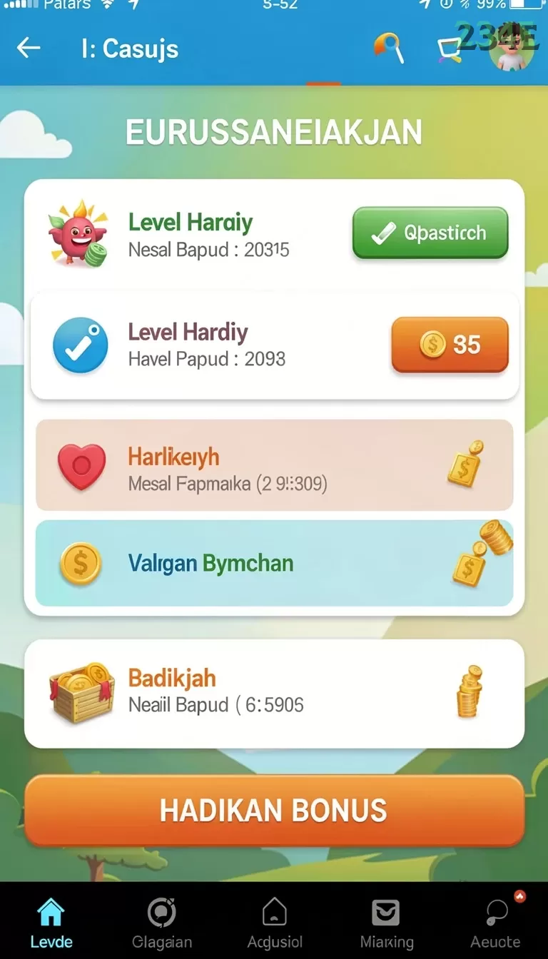 Cuplikan layar EVENTS — pengaturan akun
